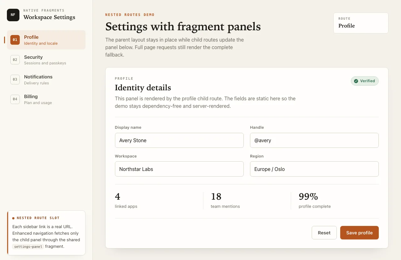 Nested Routes screenshot